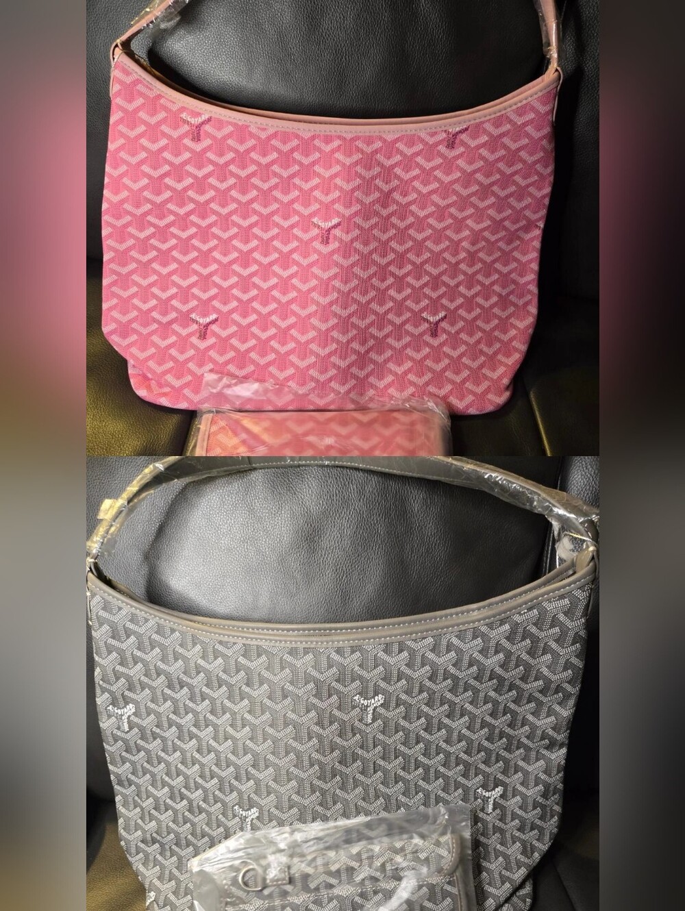 Pivk One - Pink/ Grey Patterned Shoulder Bag - Stylish Everyday Tote